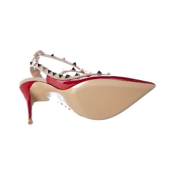 Valentino Rockstud Caged 100 Patent Pump, Red - Picture 4 of 5